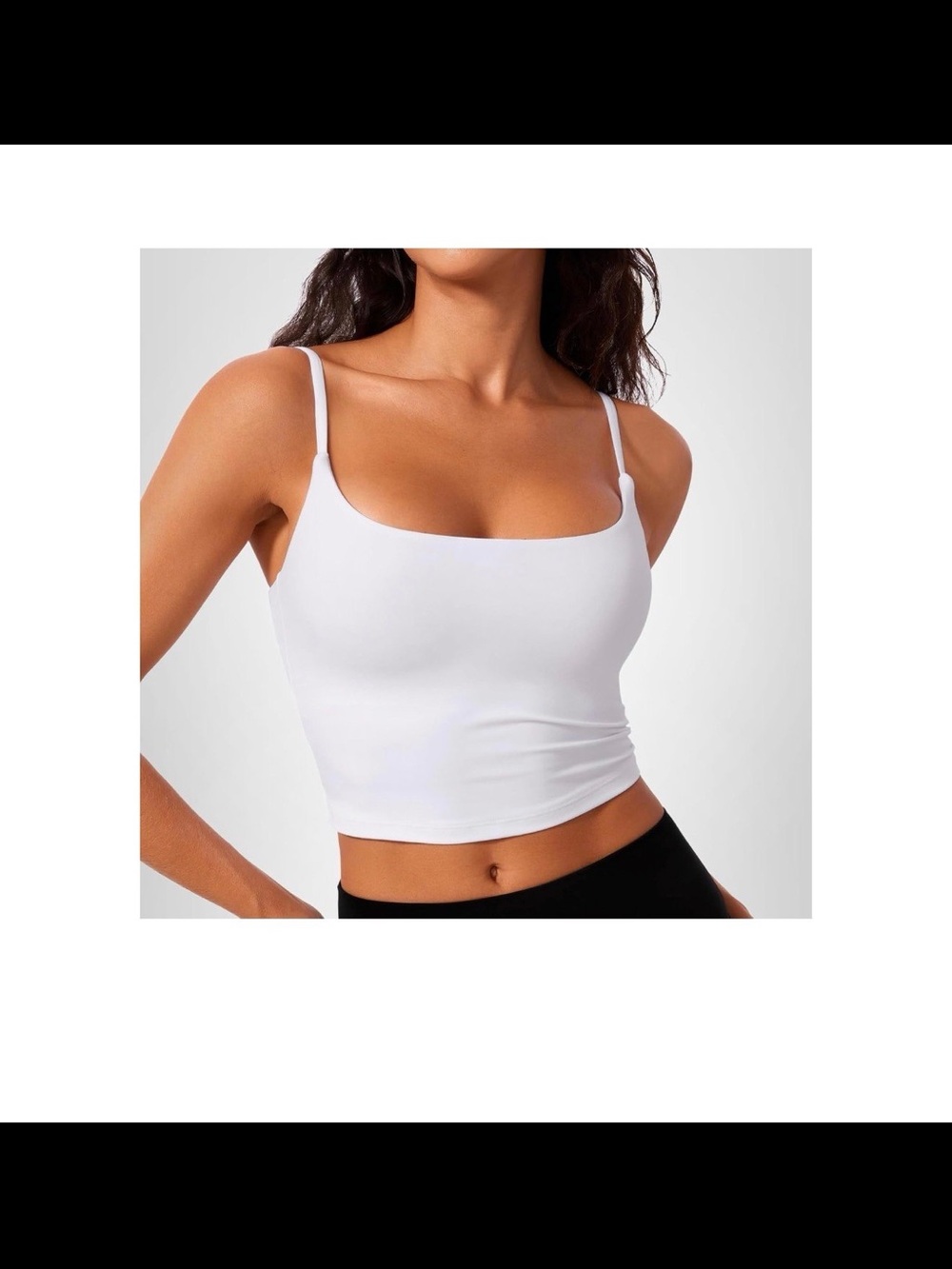 White Women's Tank Crop Top with Thin Straps